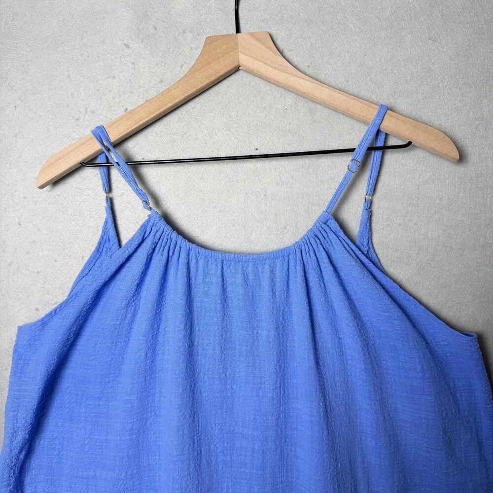Kona Sol Swim Cover Up Dress Blue Ruffle Casual Cotton Beach Size XL - Picture 3 of 7